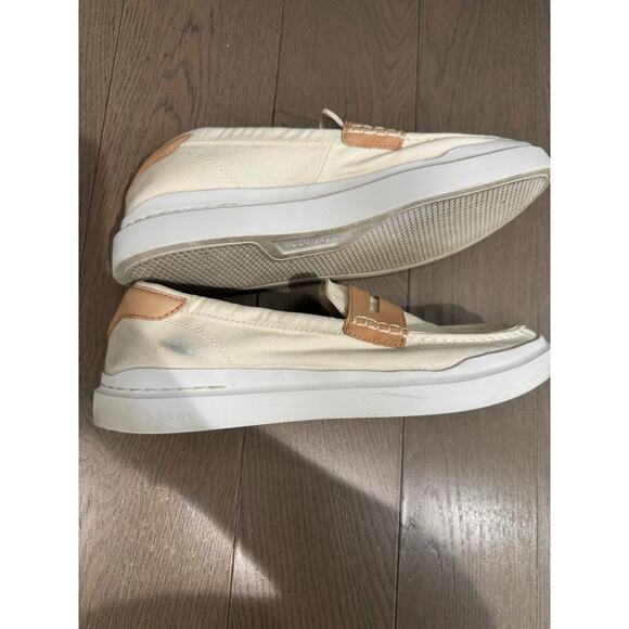 Cole Haan Men\'s GrandPrø Rally White Canvas Penny Loafer Boat Shoes Size 11
